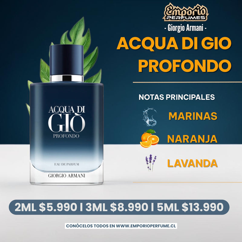 Decants De Giorgio Armani “ Profondo Eau De Parfum “