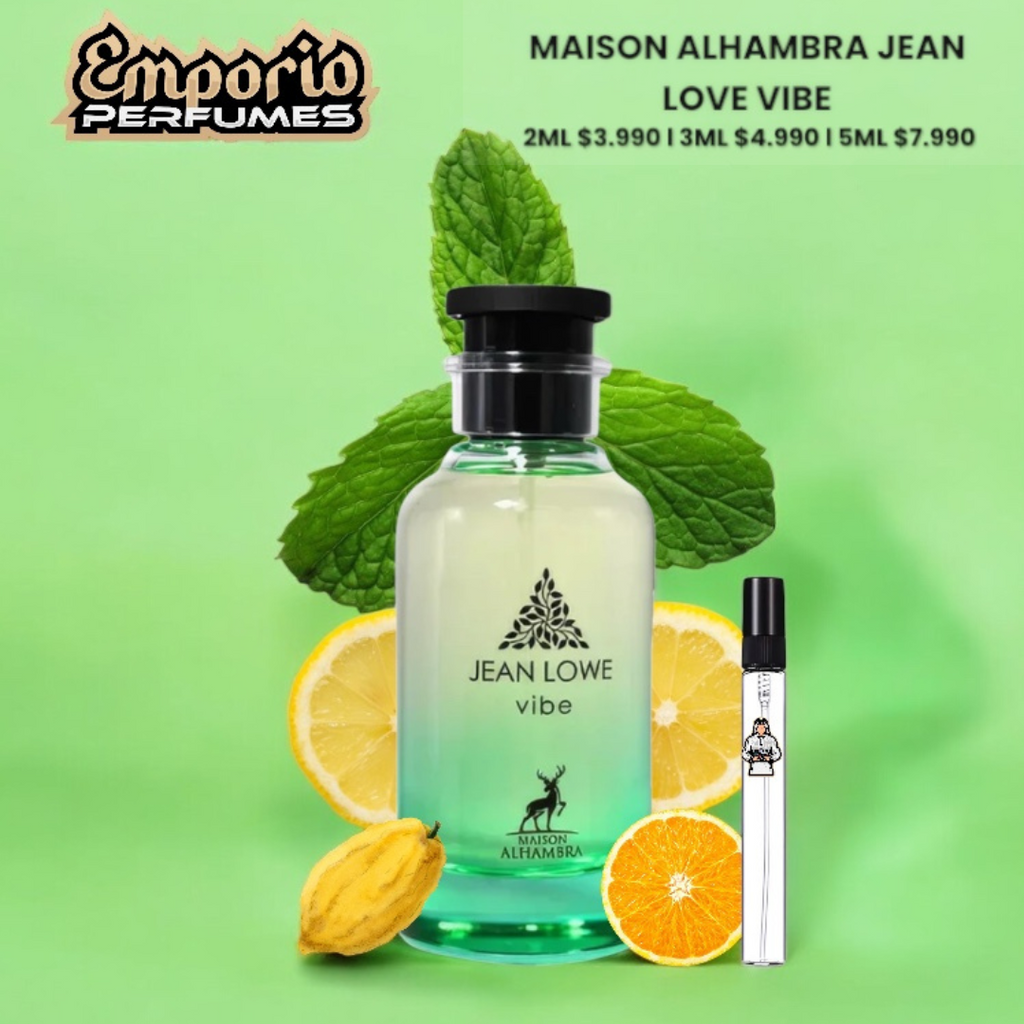 Lista de precios de decantes de Jean Lowe Vibe Maison Alhambra en tamaños de 2ml a 5ml