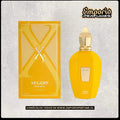 Perfume Xerjoff Erba Gold 50 ml en botella de vidrio amarillo con tapa dorada y caja original