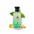 Decante de perfume Jean Lowe Vibe Maison Alhambra con notas cítricas y menta en botella verde