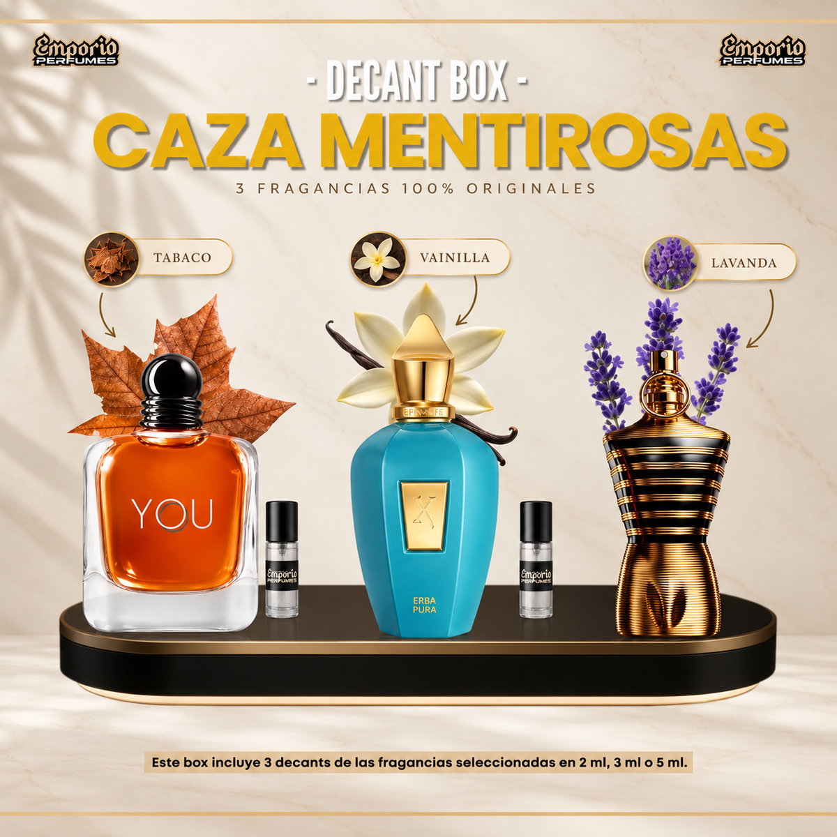 Decant Box Caza Mentirosas: 3 fragancias 100% originales