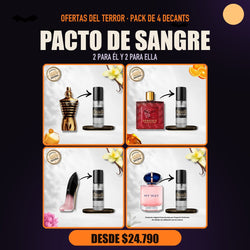 Pack del Terror Pacto de Sangre: Jean Paul Gaultier Le Male Elixir, Versace Eros Flame, Carolina Herrera Blush Elixir EDP, Giorgio Armani My Way